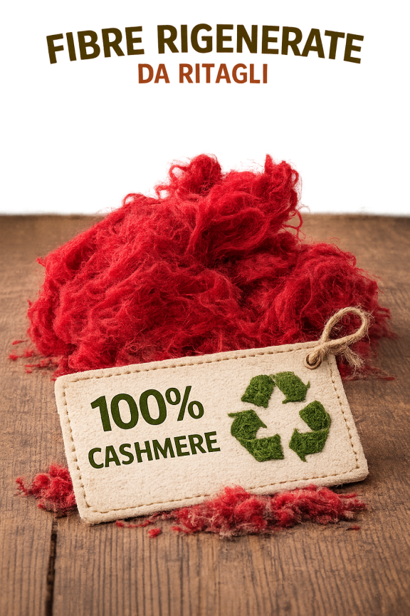 fibre rigenerate da ritagli 100% cashmere (pre-consumo)